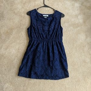 Navy maternity lace tunic